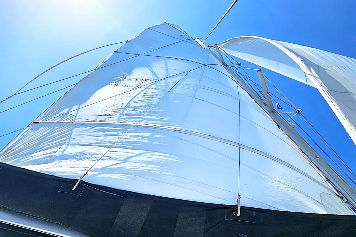 Exterior view of Emoseaon, a Lagoon 450 F catamaran at Municipal Unit of Lefkada, Greece