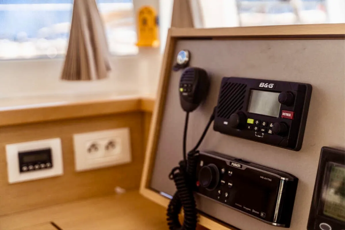 Cockpit of Emoseaon, a Lagoon 450 F catamaran at Municipal Unit of Lefkada, Greece