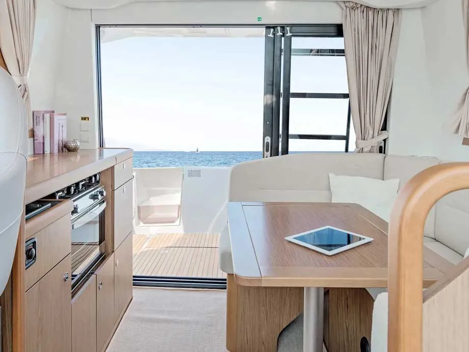 Salon of Antares 32 Fly, a Beneteau Antares 32 motorboat at Grad Trogir, Croatia