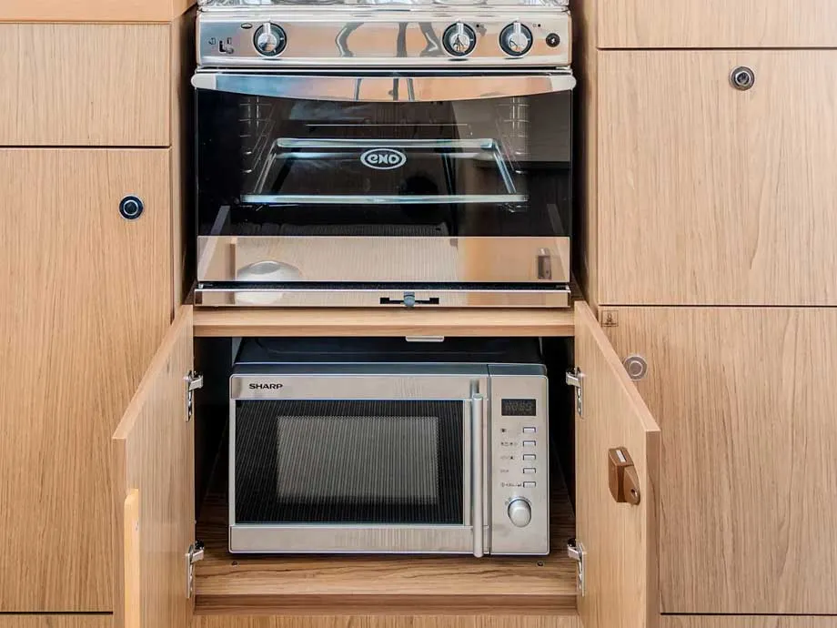 Galley of Antares 32 Fly, a Beneteau Antares 32 motorboat at Grad Trogir, Croatia