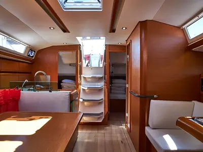 Galley of Una Bella Ria, a Jeanneau Sun Odyssey 449 sailboat at Izola / Isola, Slovenia