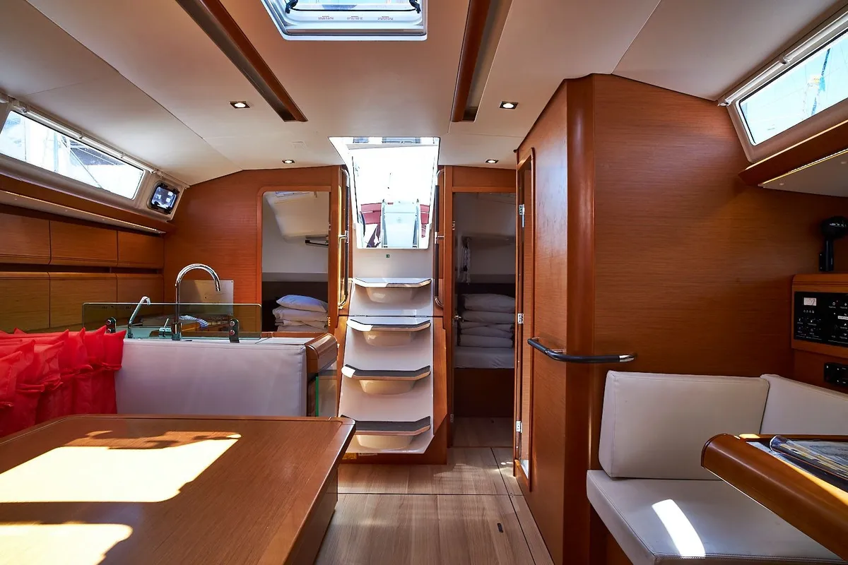 Galley of Una Bella Ria, a Jeanneau Sun Odyssey 449 sailboat at Izola / Isola, Slovenia