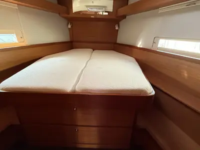 Cabin on Malime, a Dufour 430 GL sailboat at Procida, Italy