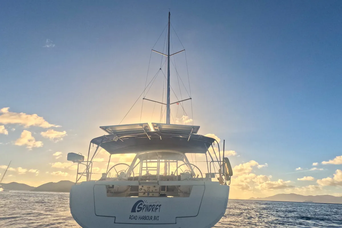 Exterior view of Spindrift, a Beneteau Oceanis 45 sailboat at Road Town, British Virgin Islands
