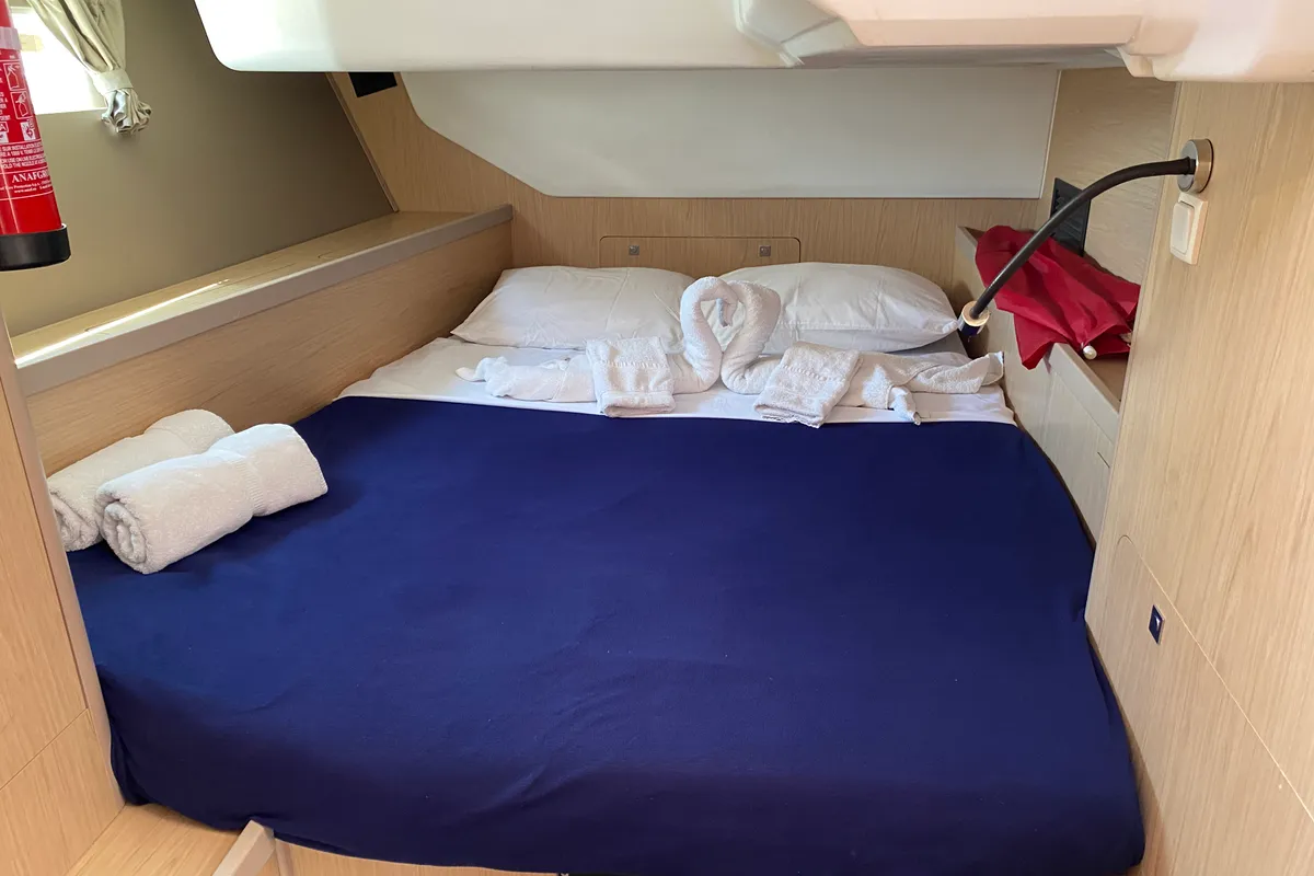 Cabin on Spindrift, a Beneteau Oceanis 45 sailboat at Road Town, British Virgin Islands