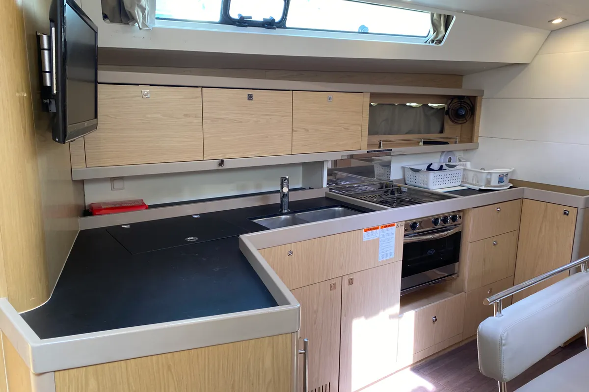 Galley of Spindrift, a Beneteau Oceanis 45 sailboat at Road Town, British Virgin Islands