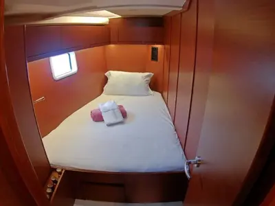 Cabin on Aktea, a Hanse 508 sailboat at Lavrion, Greece