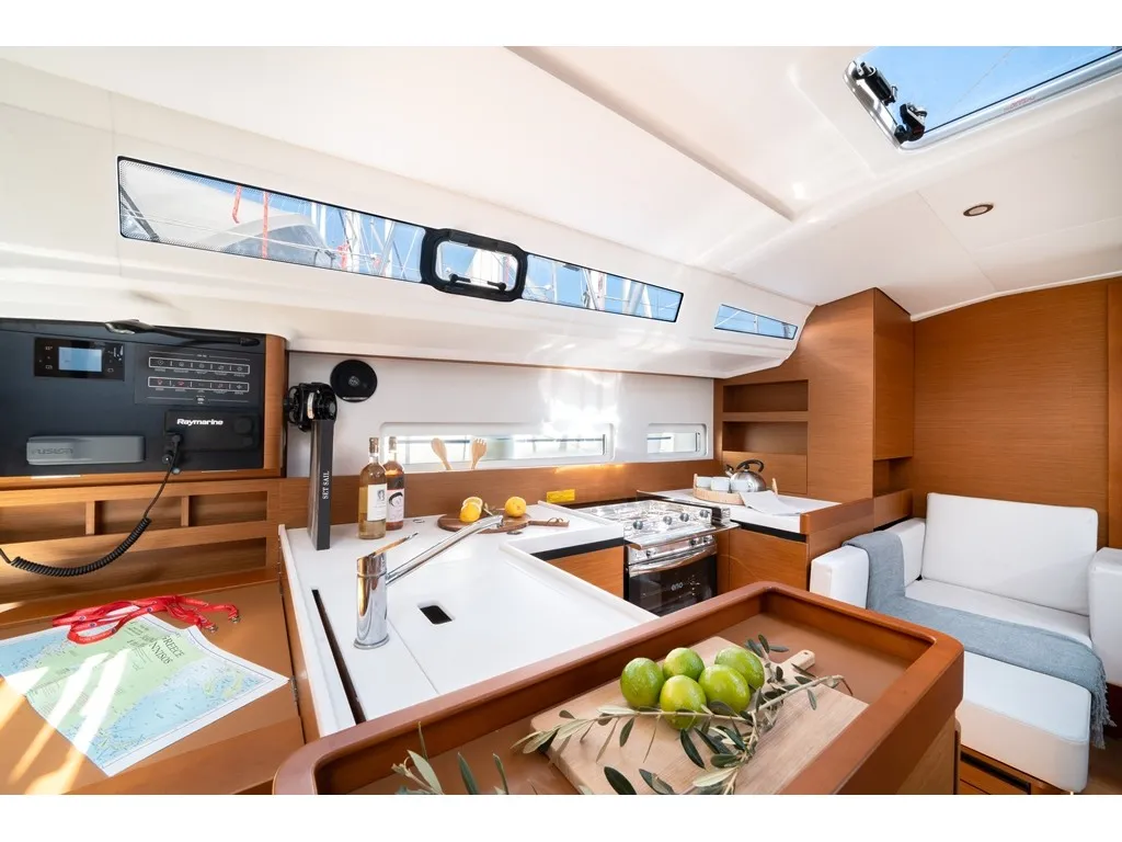 Galley of Filippos II, a Jeanneau Sun Odyssey 380 sailboat at Kos, Greece