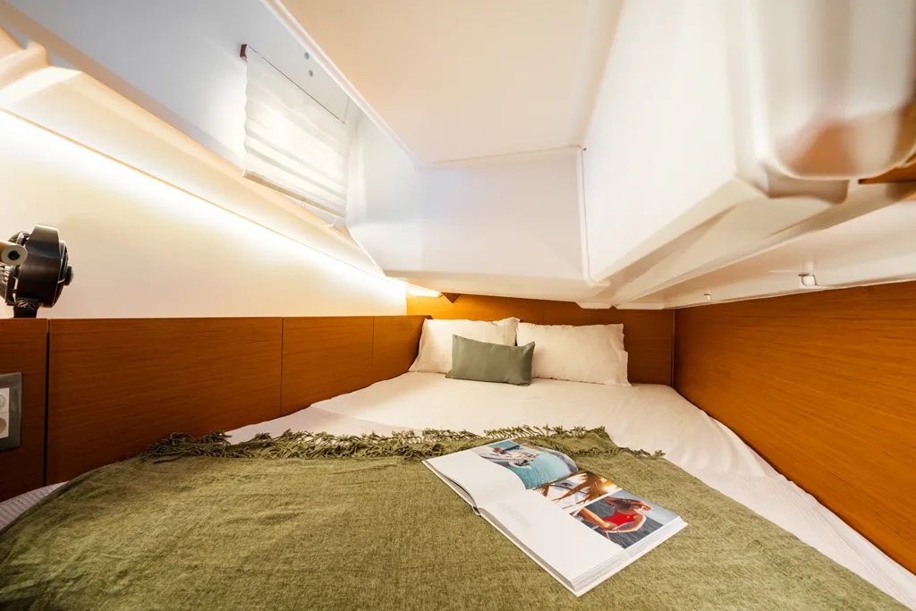 Cabin on Filippos II, a Jeanneau Sun Odyssey 380 sailboat at Kos, Greece