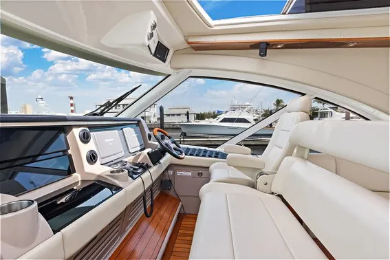Cockpit of Parr T On, a Sea Ray 60 Sundancer motorboat at Stock Island, United States