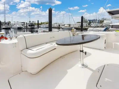 Deck of Parr T On, a Sea Ray 60 Sundancer motorboat at Stock Island, United States