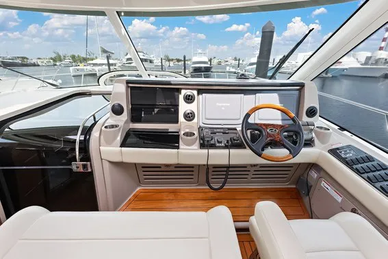 Cockpit of Parr T On, a Sea Ray 60 Sundancer motorboat at Stock Island, United States