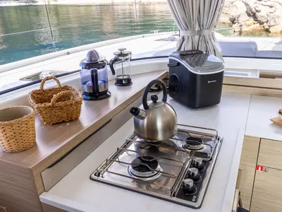 Galley of NEMI, a Lagoon 43 catamaran at Municipal Unit of Lefkada, Greece