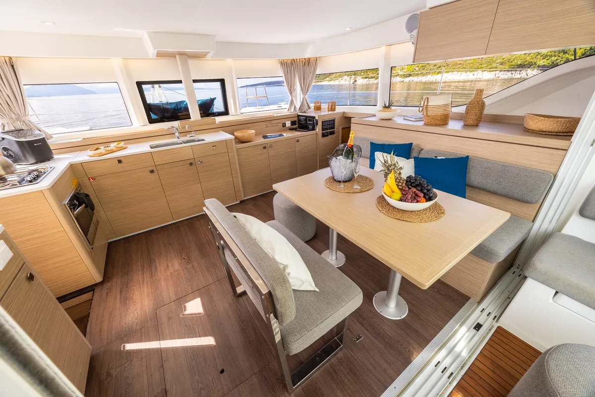 Galley of NEMI, a Lagoon 43 catamaran at Municipal Unit of Lefkada, Greece