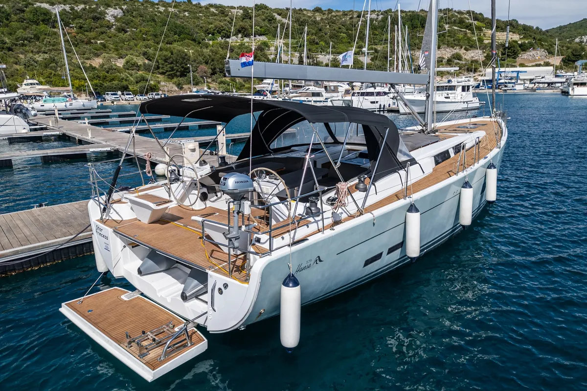 Star Princess, a Hanse 575 sailboat at Primošten, Croatia