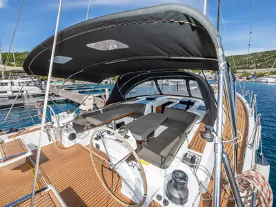 Cockpit of Star Princess, a Hanse 575 sailboat at Primošten, Croatia