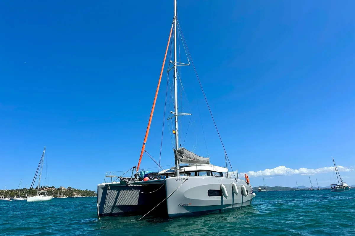 KAZBEGI, a Excess 11 catamaran at Port de Pollença, Spain
