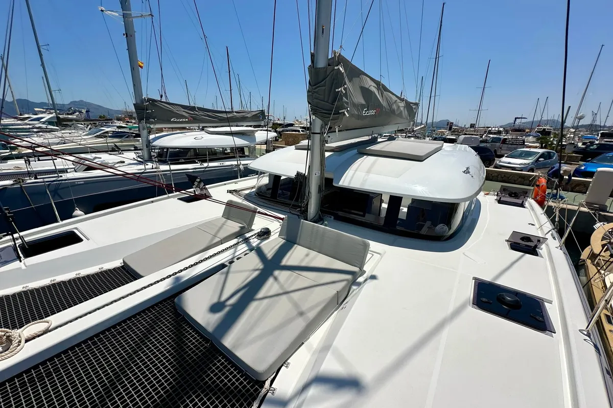 KAZBEGI, a Excess 11 catamaran at Port de Pollença, Spain