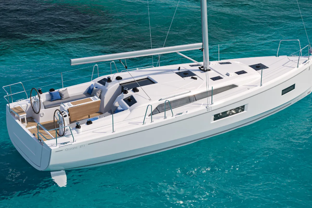 Exterior view of Uraz, a Beneteau Oceanis 37.1 sailboat at Marmaris, Turkey