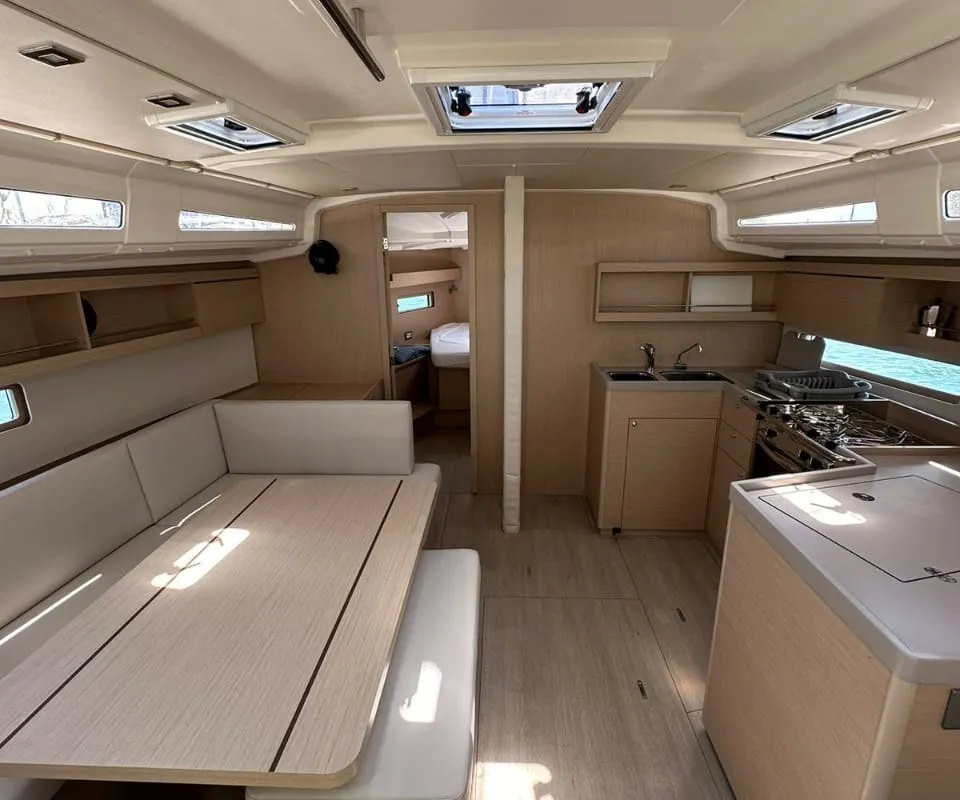 Salon of Monterey, a Beneteau Oceanis 40.1 sailboat at Municipal Unit of Lefkada, Greece