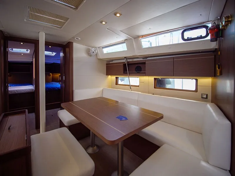 Salon of Layla, a Beneteau Oceanis 46.1 sailboat at Volos, Greece
