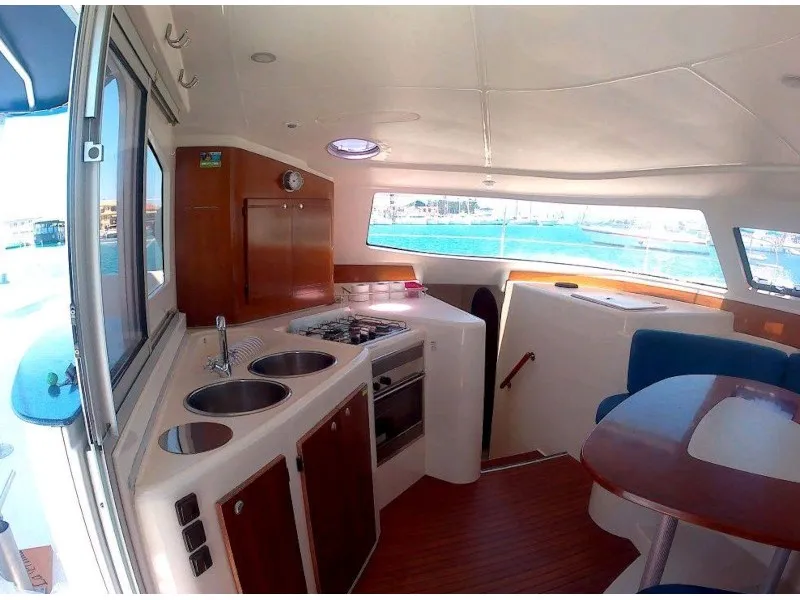 Galley of La Prima , a Fountaine Pajot Lavezzi 40 catamaran at Primošten, Croatia