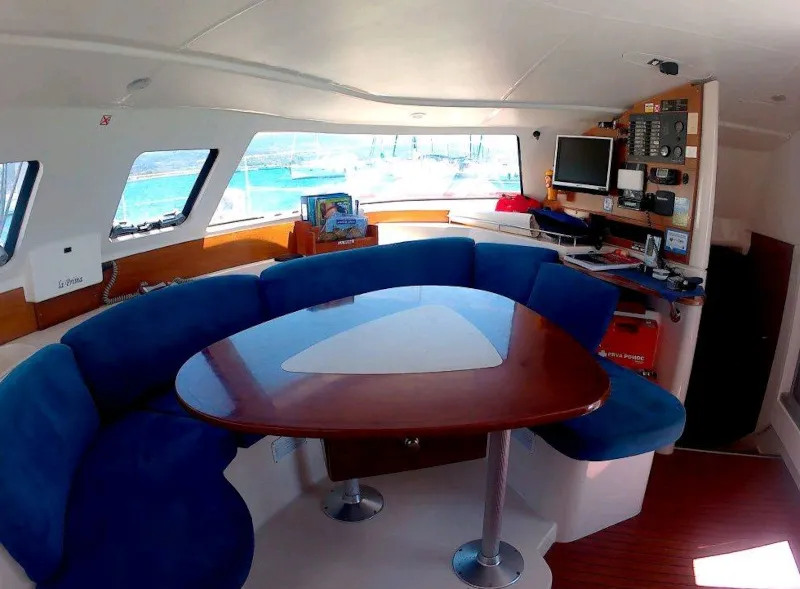 Salon of La Prima , a Fountaine Pajot Lavezzi 40 catamaran at Primošten, Croatia