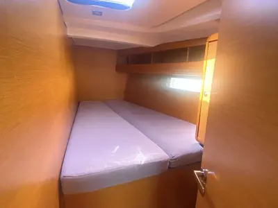 Cabin on Artdrenalin, a Jeanneau Sun Odyssey 479 sailboat at Municipal Unit of Lefkada, Greece