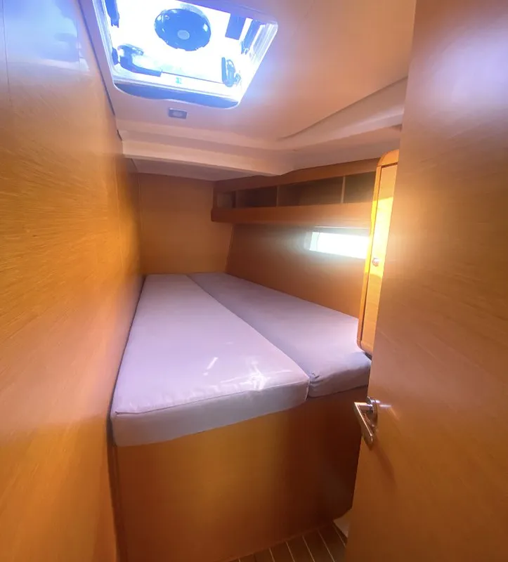 Cabin on Artdrenalin, a Jeanneau Sun Odyssey 479 sailboat at Municipal Unit of Lefkada, Greece