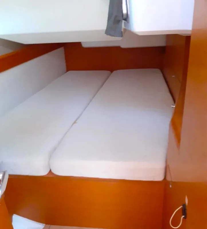 Cabin on Artdrenalin, a Jeanneau Sun Odyssey 479 sailboat at Municipal Unit of Lefkada, Greece