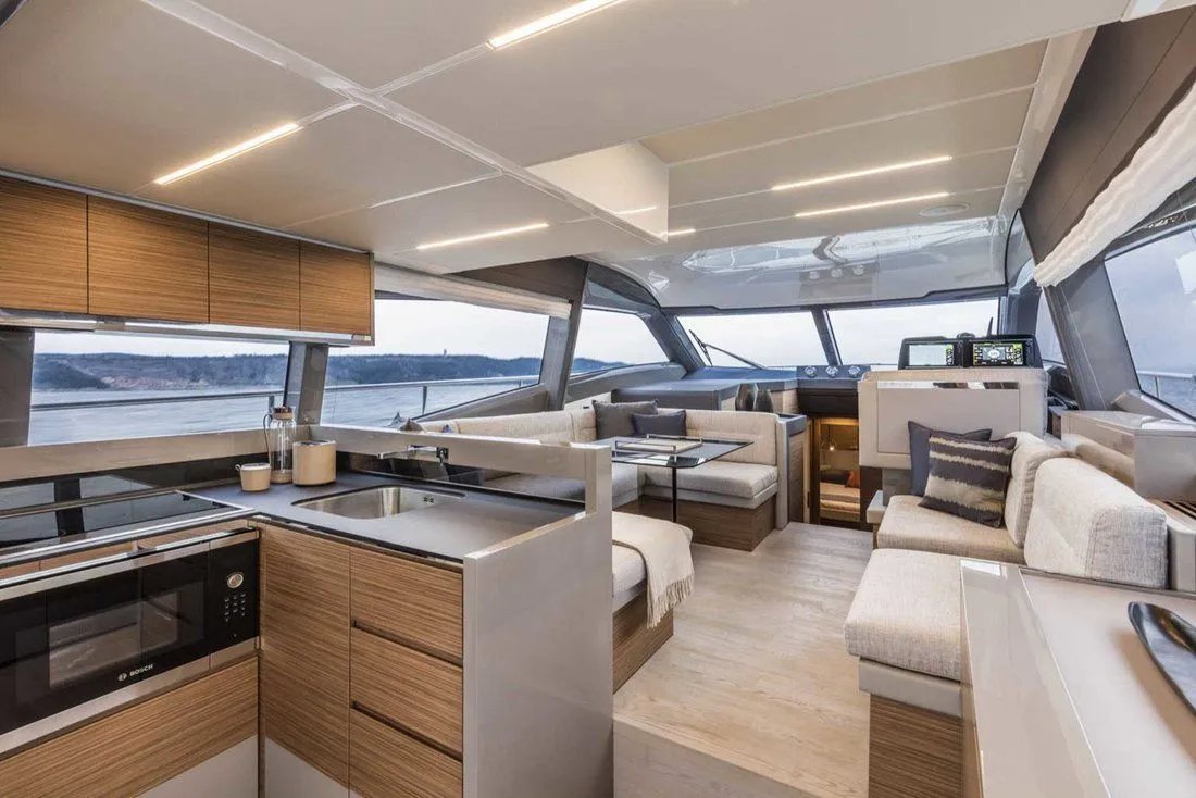 Galley of Lady Esmeralda, a Ferretti Yachts 450 motor yacht at Podstrana - Miljevac, Croatia
