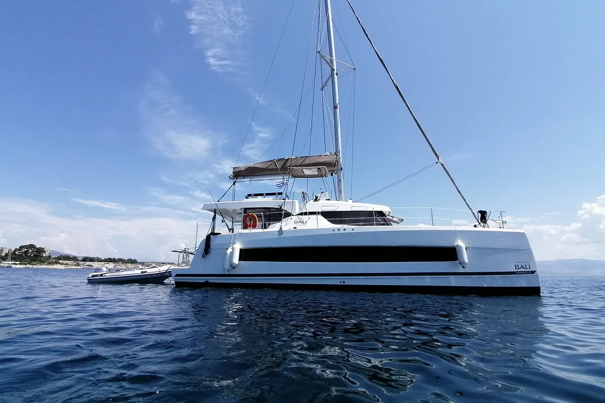 Exterior view of Sunny, a Bali Catspace catamaran at Municipal Unit of Lefkada, Greece