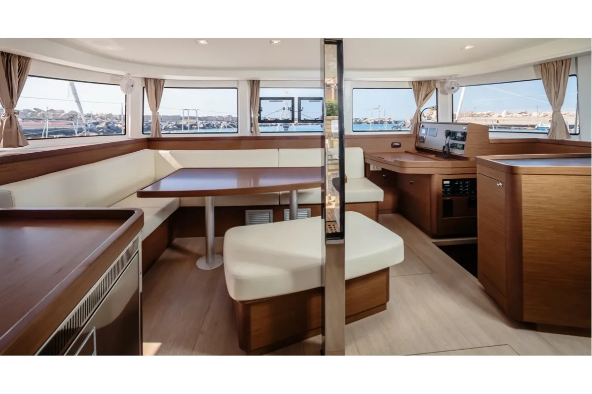 Salon of Agave - Premium line, a Lagoon 42 catamaran at Olbia, Italy