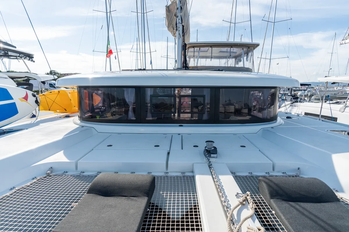 Exterior view of Agave - Premium line, a Lagoon 42 catamaran at Olbia, Italy