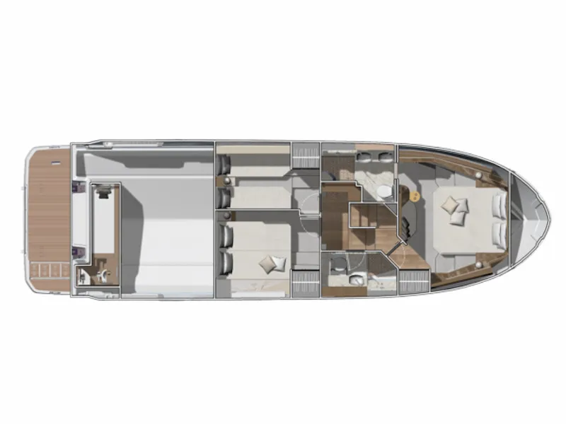 Floor plan of La Familia 2, a Gulet x-reuse motorboat at Palma de Mallorca, Spain