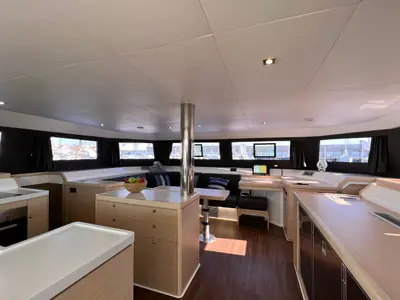 Galley of Stella, a Dufour 48 Catamaran catamaran at Olbia, Italy
