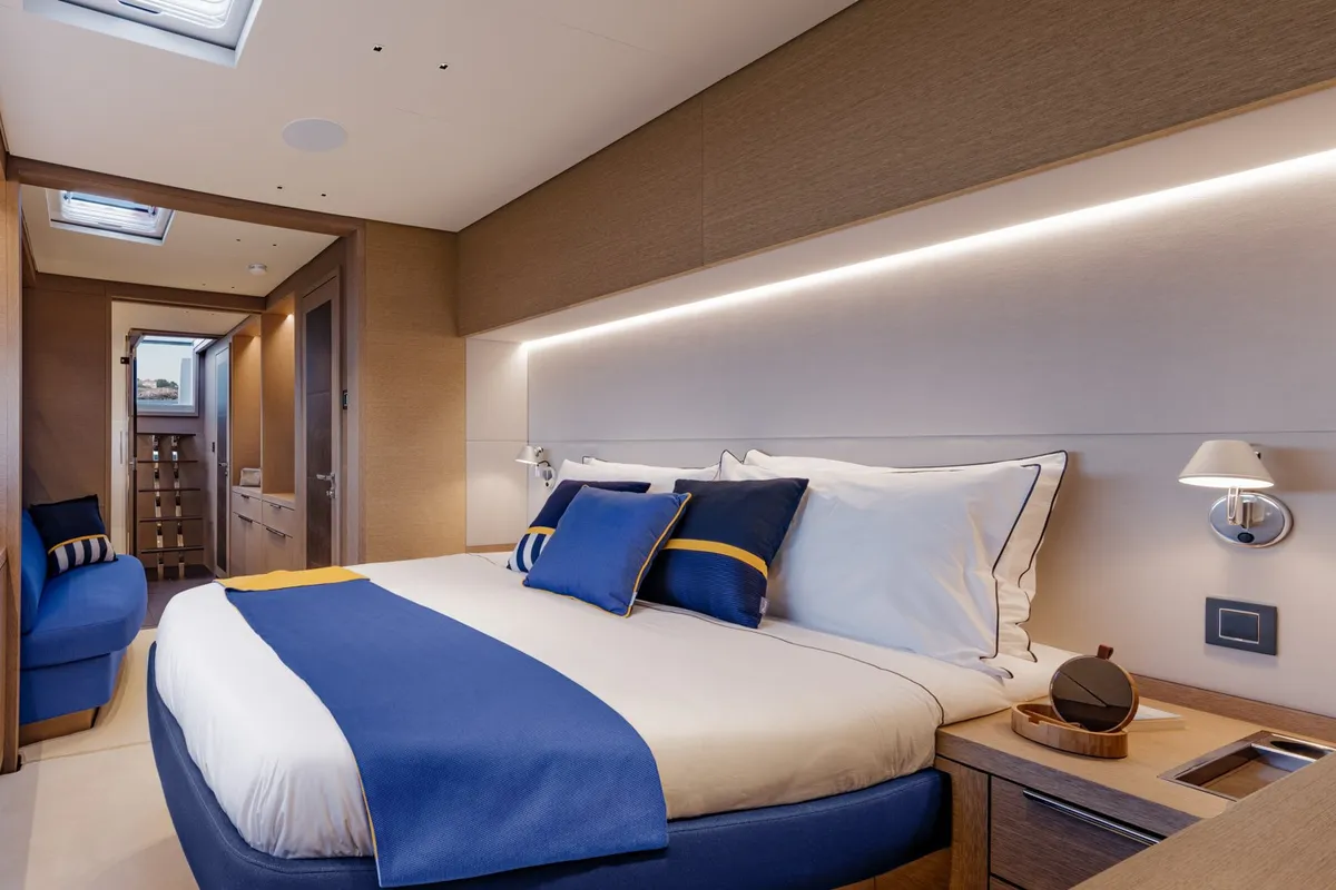 Cabin on Soleanis III, a Lagoon Sixty 5 catamaran at Salerno, Italy