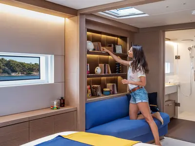 Cabin on Soleanis III, a Lagoon Sixty 5 catamaran at Salerno, Italy