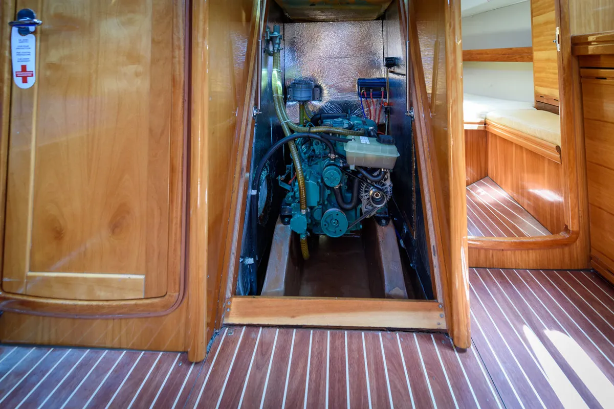 Bimbo, a Bavaria 34 Cruiser sailboat at Grad Trogir, Croatia