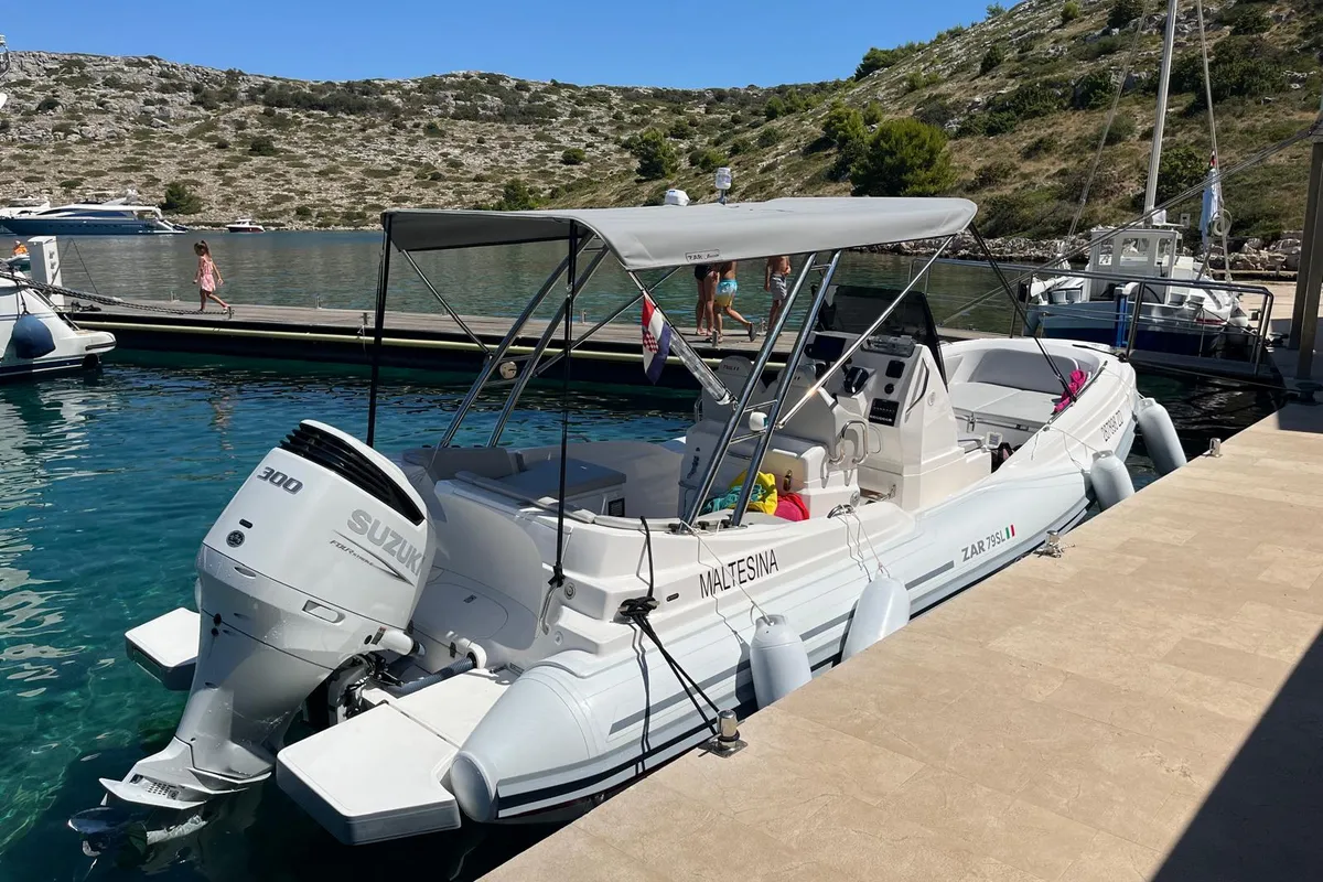 Exterior view of Maltesina, a ZAR 79 Sport Luxury RIB at Općina Sukošan, Croatia