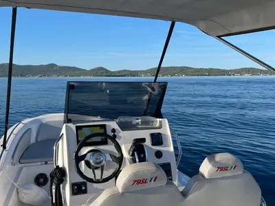 Cockpit of Maltesina, a ZAR 79 Sport Luxury RIB at Općina Sukošan, Croatia
