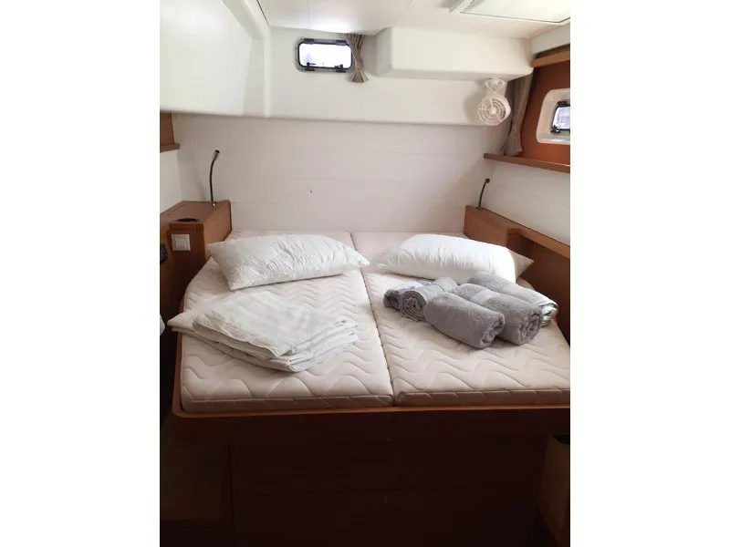 Cabin on Solstice , a Lagoon 450 catamaran at Athens, Greece
