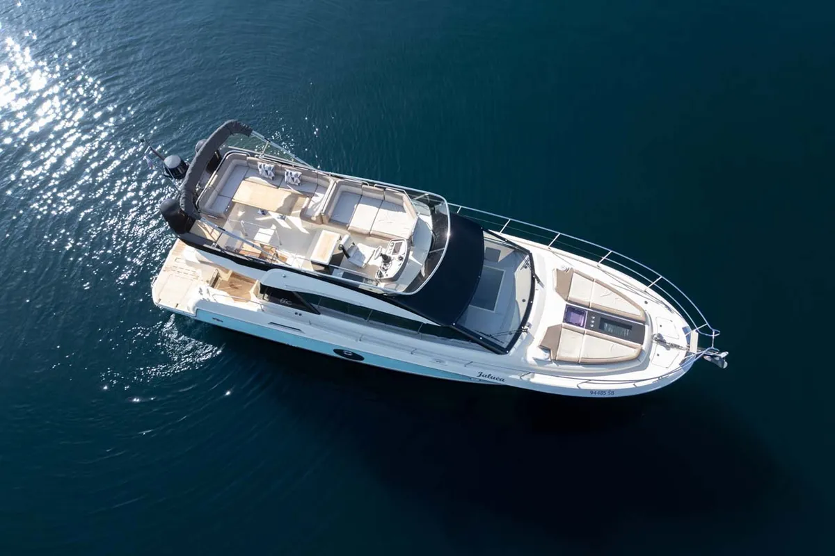 Exterior view of Victory, a Beneteau Monte Carlo 5 motor yacht at Šibenik, Croatia