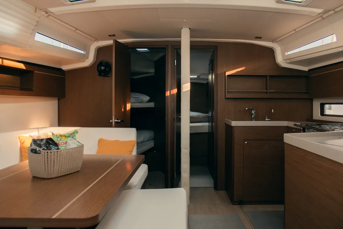 Salon of Beatrice, a Beneteau Oceanis 40.1 sailboat at Olbia, Italy