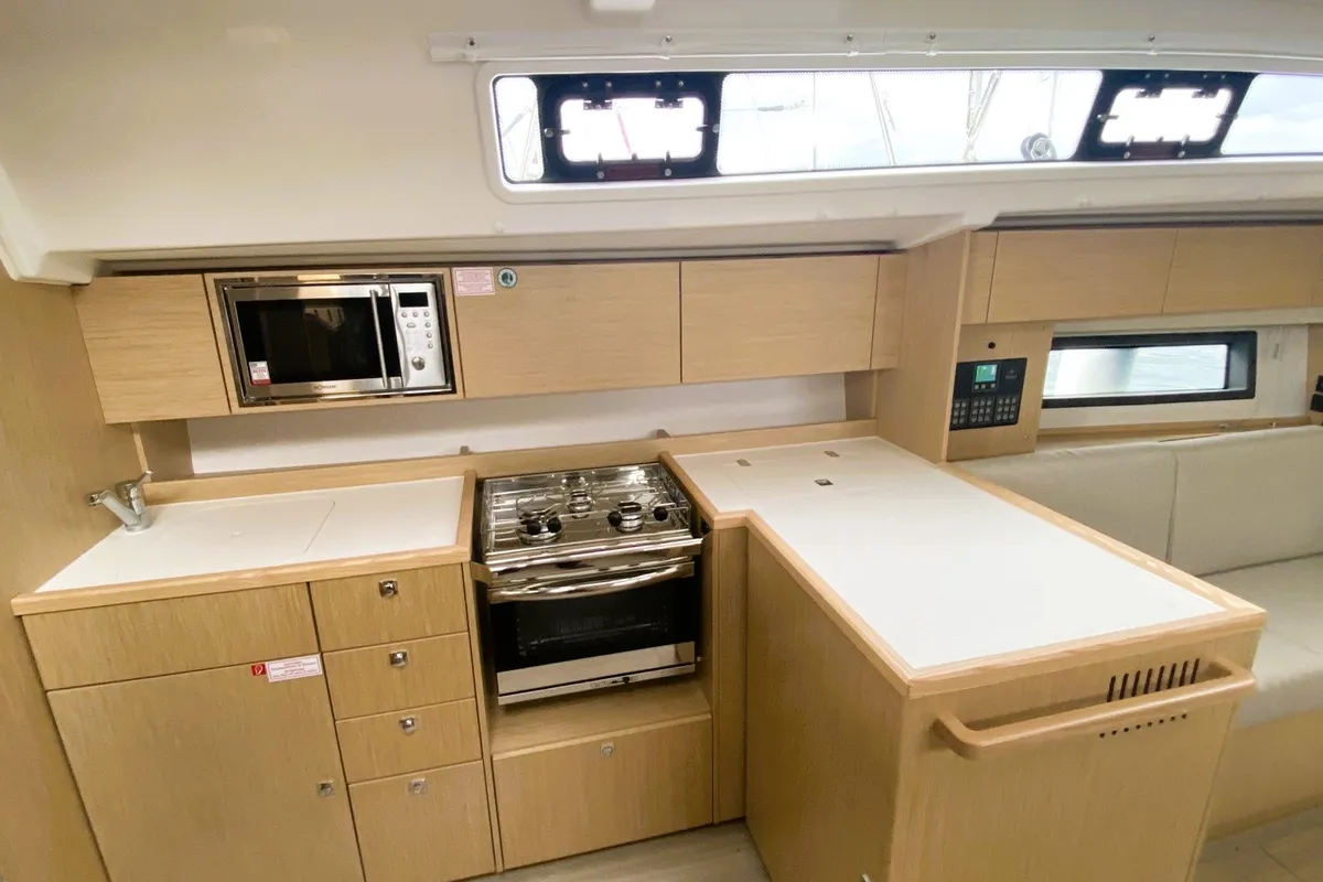 Galley of CHRISTOS, a Bavaria C42 sailboat at Athens, Greece