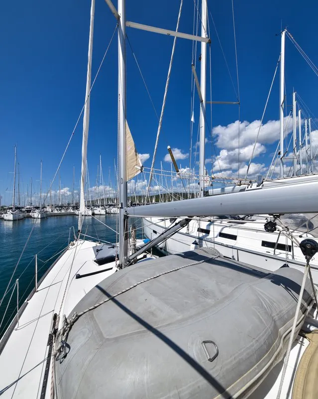 Exterior view of Pape, a Dufour 350 GL sailboat at Općina Sukošan, Croatia