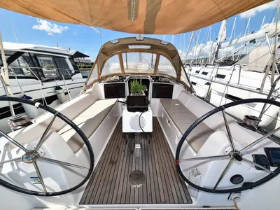 Cockpit of Pape, a Dufour 350 GL sailboat at Općina Sukošan, Croatia