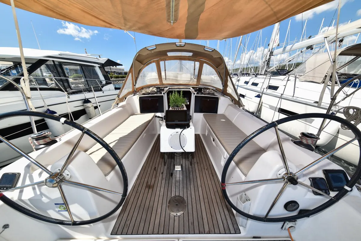 Cockpit of Pape, a Dufour 350 GL sailboat at Općina Sukošan, Croatia