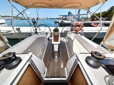 Deck of Pape, a Dufour 350 GL sailboat at Općina Sukošan, Croatia