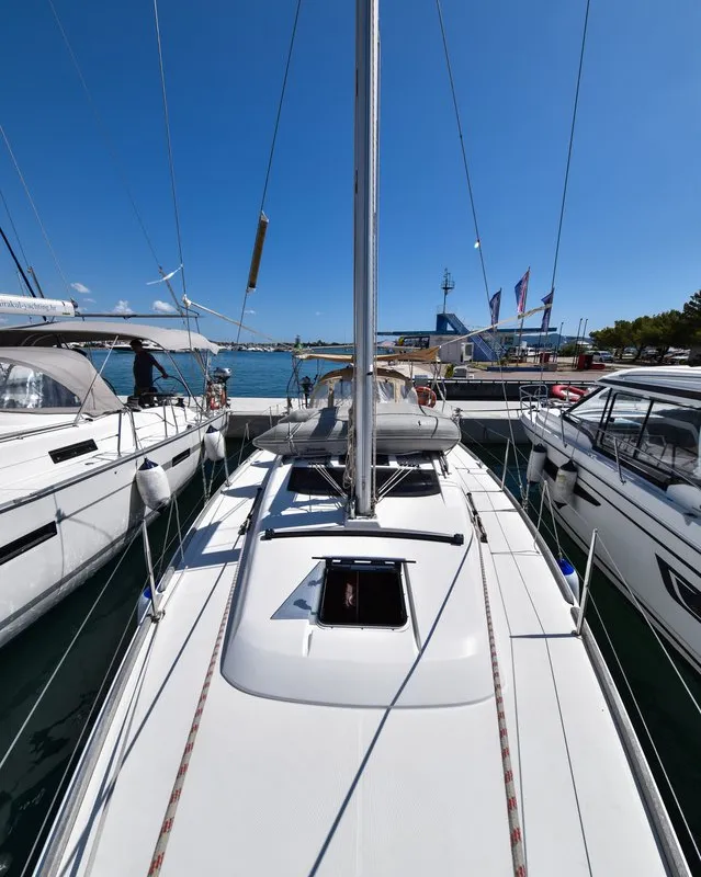 Exterior view of Pape, a Dufour 350 GL sailboat at Općina Sukošan, Croatia